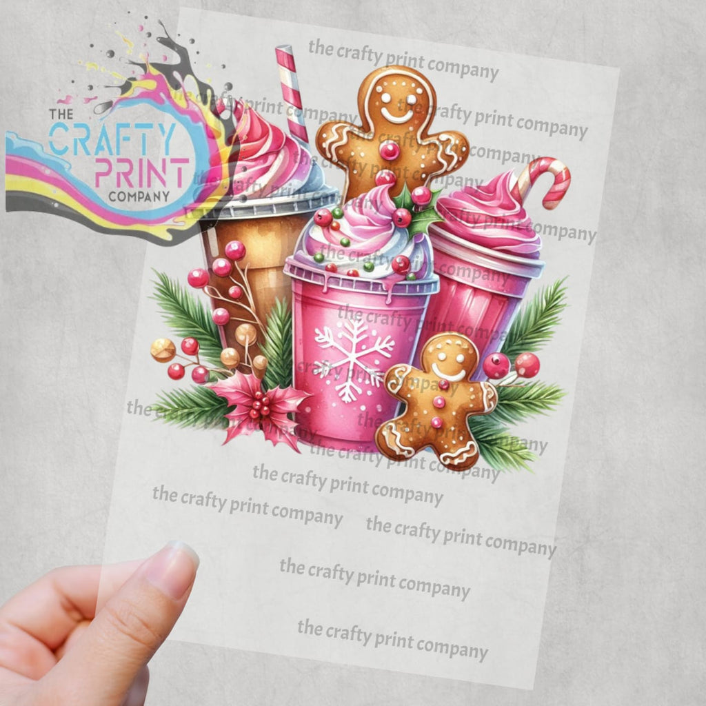 Pink Gingerbread Coffee DTF Print - Posters Prints & Visual
