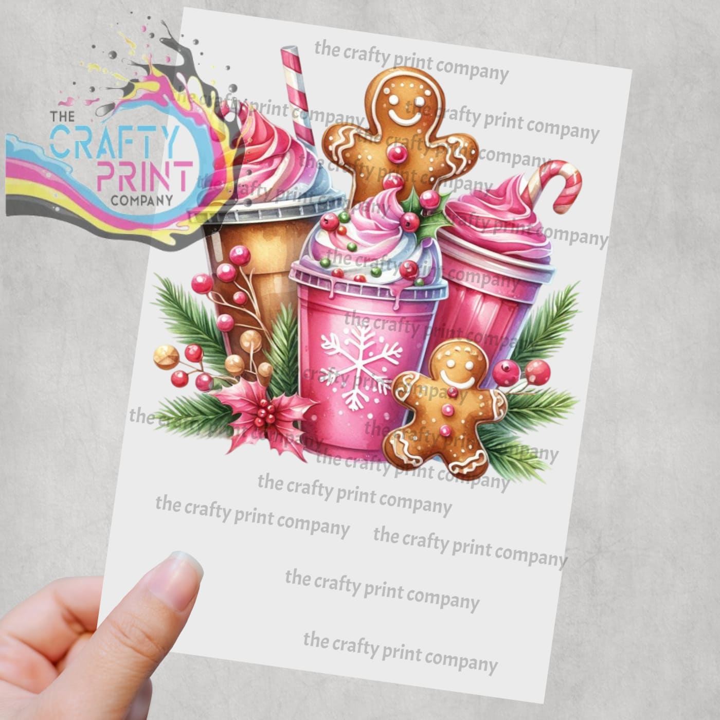Pink Gingerbread Coffee Sublimation Print - Posters Prints
