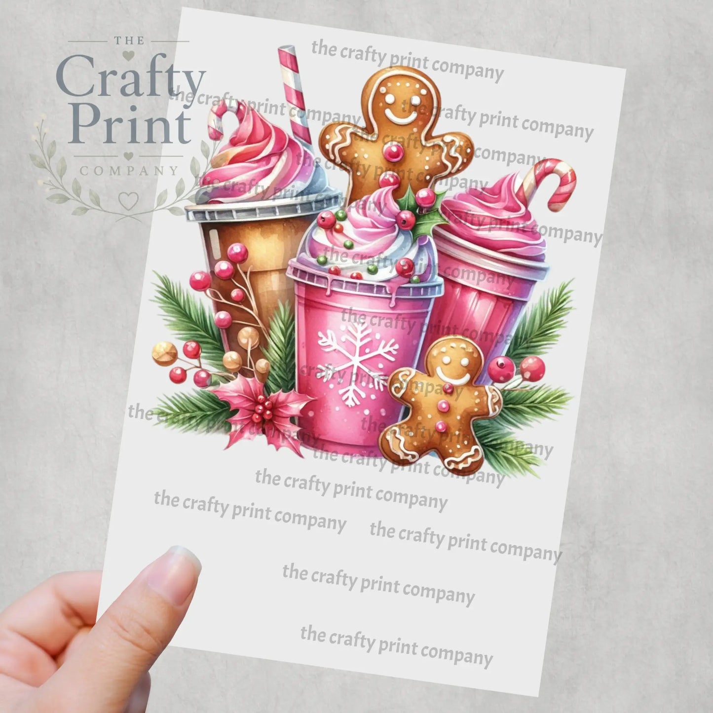 Pink Gingerbread Coffee Sublimation Print - Posters Prints