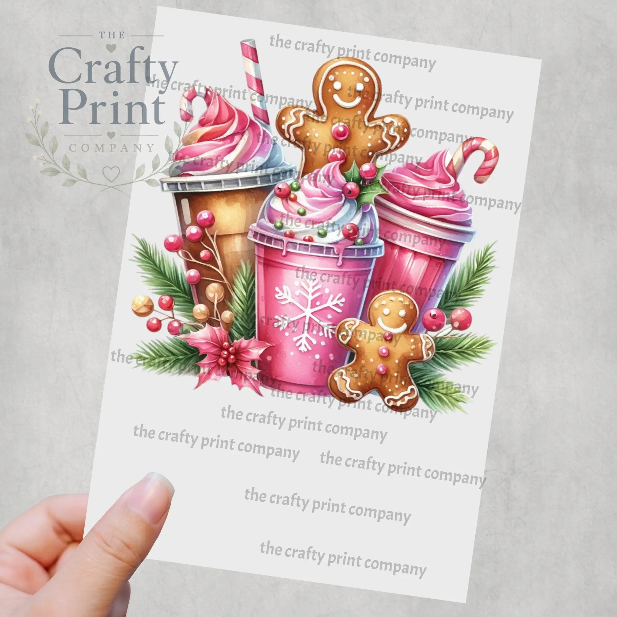 Pink Gingerbread Coffee Sublimation Print - Posters Prints
