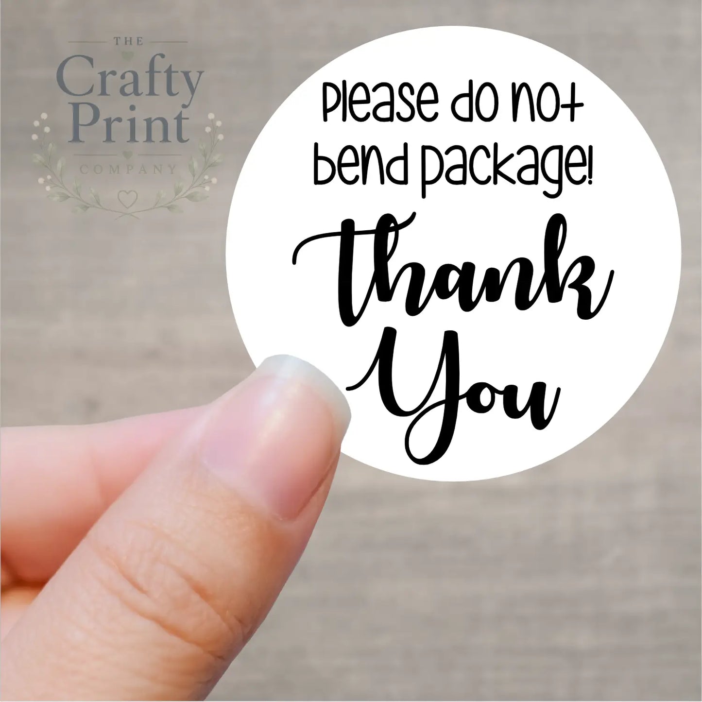 Please do not bend package! Thank You Printed Sticker