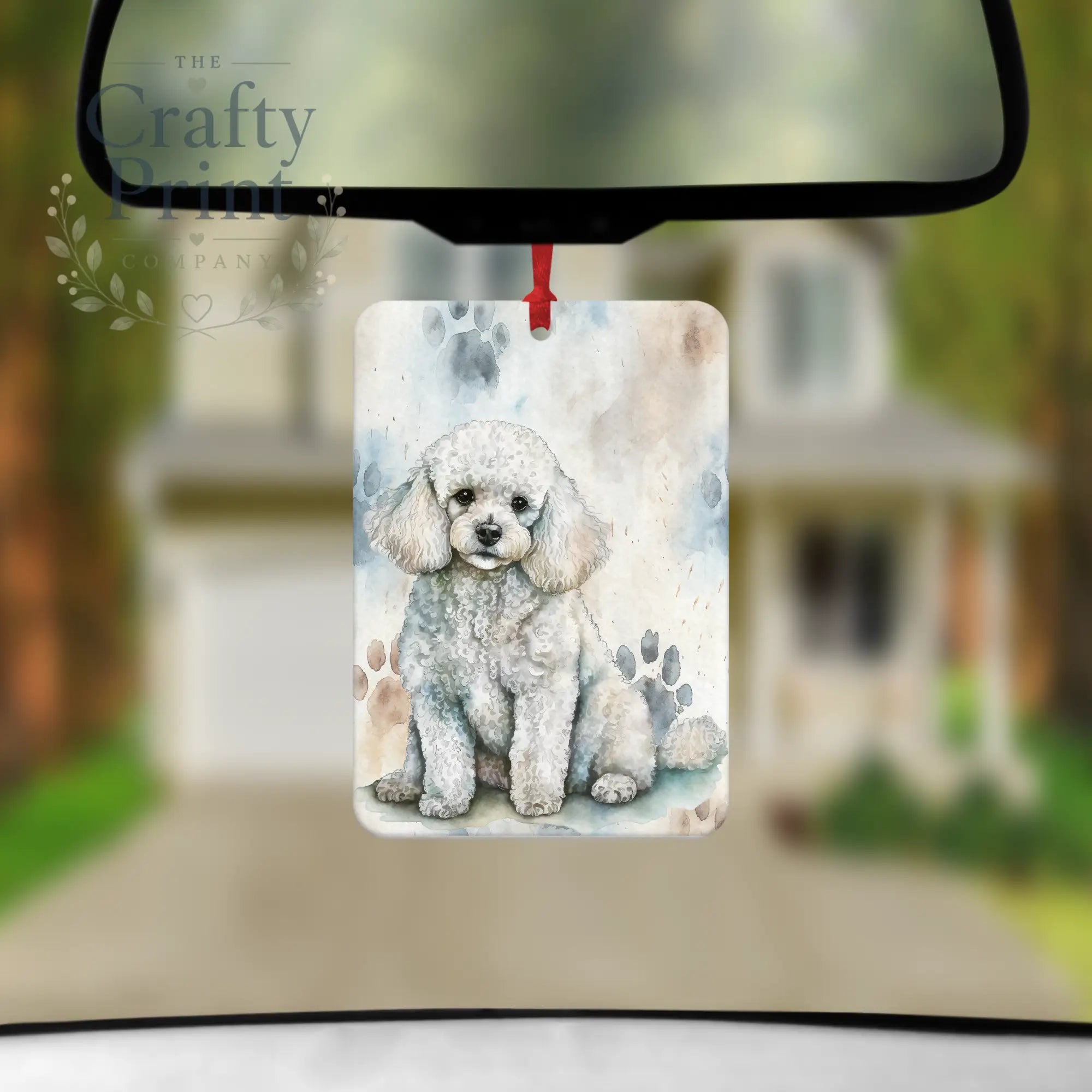 Poodle Paw Print Car Air Freshener - Vehicle Fresheners