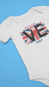 VE Day Flag Personalised Baby Bib