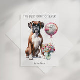 The Best Dog Mom Ever Boxer Personalised A5 Card