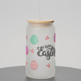 Happy Easter 16oz Libbey Glass Can UV DTF Wrap | Easter Bunny Cup Wrap | Spring Glass Can Transfer | 16oz Libbey Cup Decal (Copy)