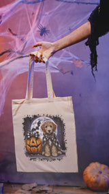 Labradoodle Halloween Cotton Re-usable Tote Bag