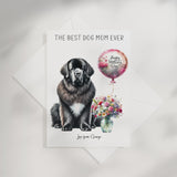 The Best Dog Mom Ever Newfoundland Personalised A5 Card