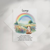 Personalised Over the Rainbow Bridge Dog Memorial A5 Card