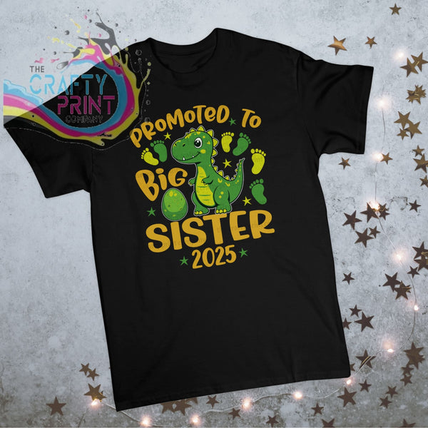 Promoted to Big Sister 2025 Dinosaur Children’s T-shirt
