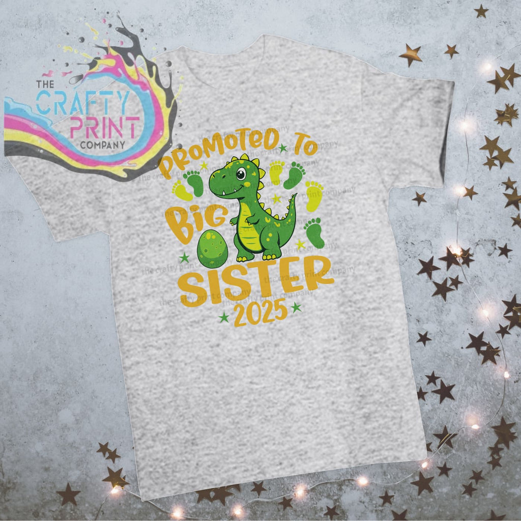 Promoted to Big Sister 2025 Dinosaur Children’s T-shirt