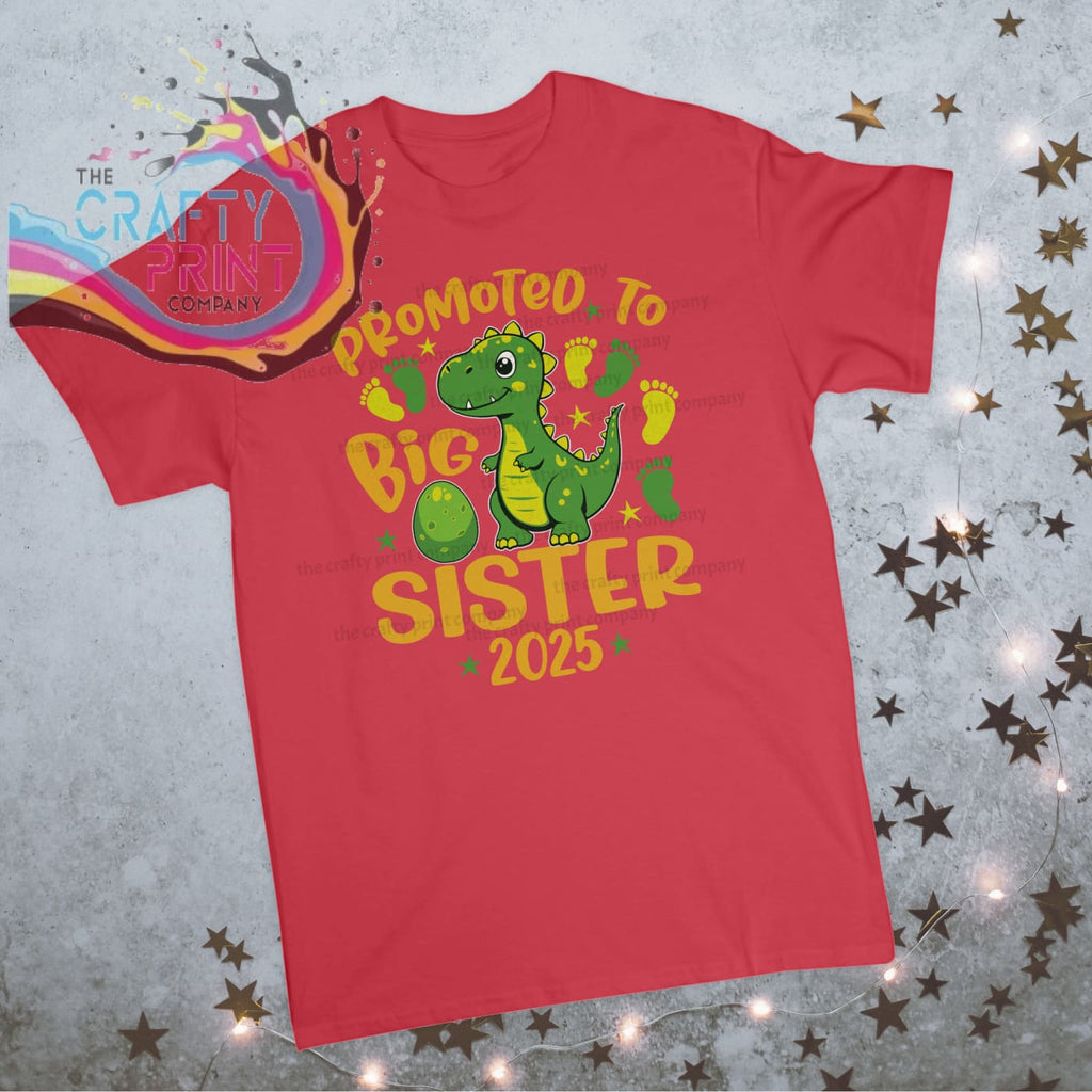 Promoted to Big Sister 2025 Dinosaur Children’s T-shirt