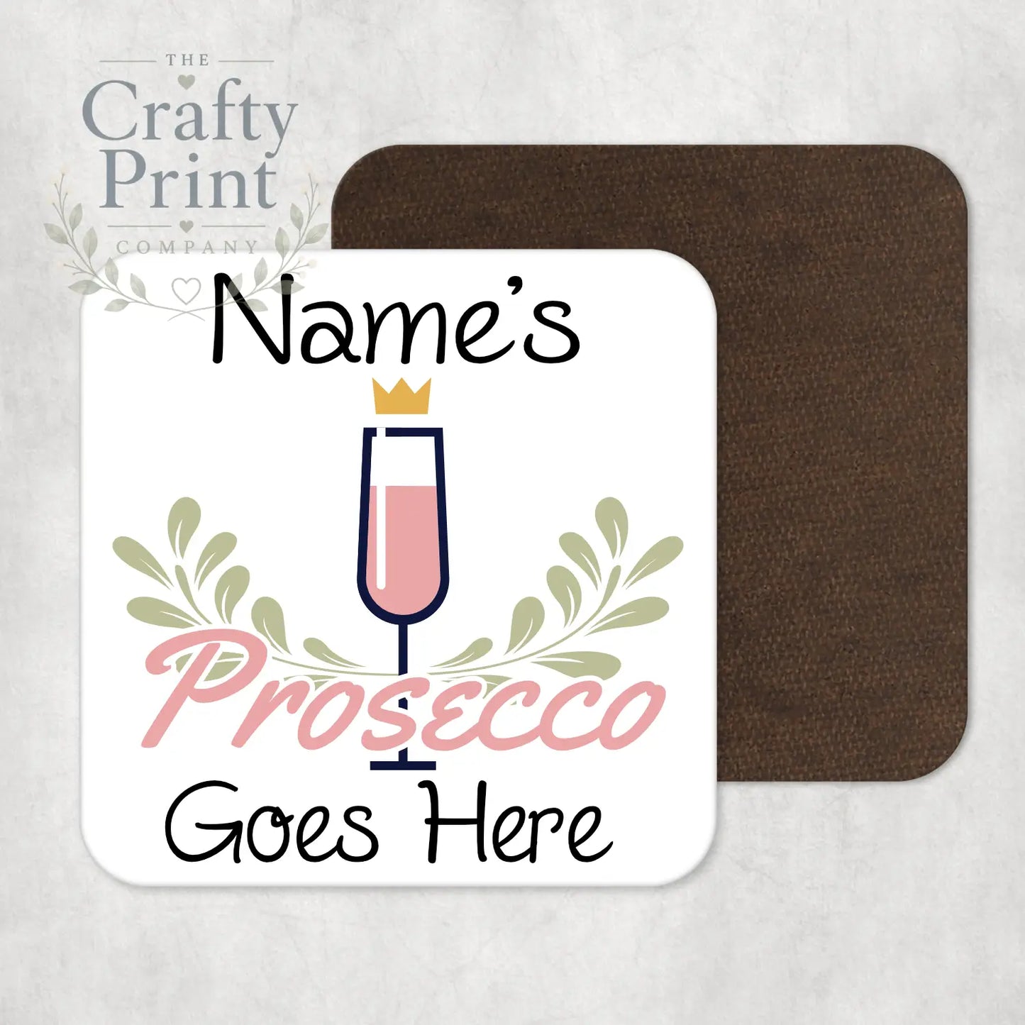 Prosecco Goes Here Personalised Drinks Coaster - Coasters