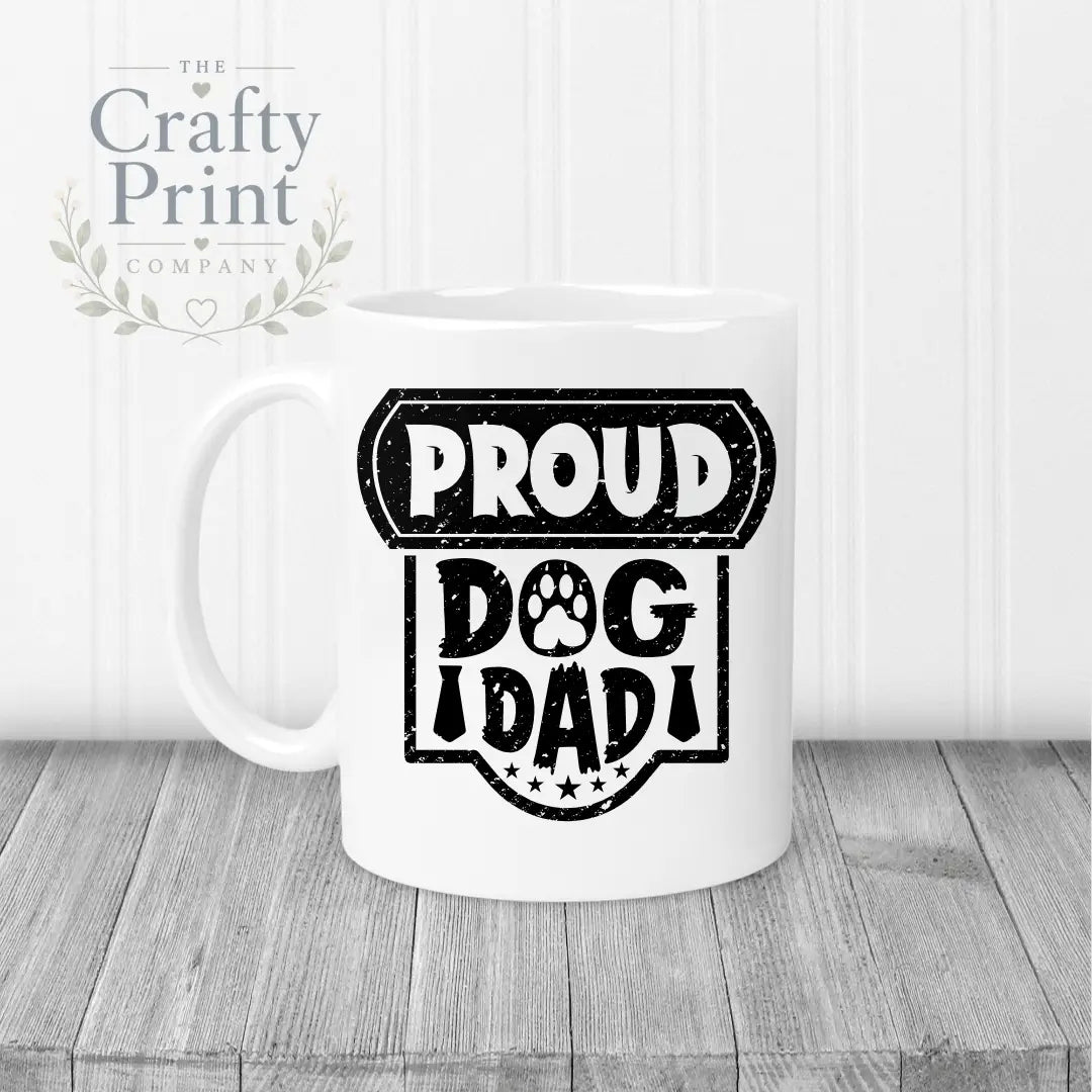 Proud Dog Dad Mug - White Handle & Inner - Mugs