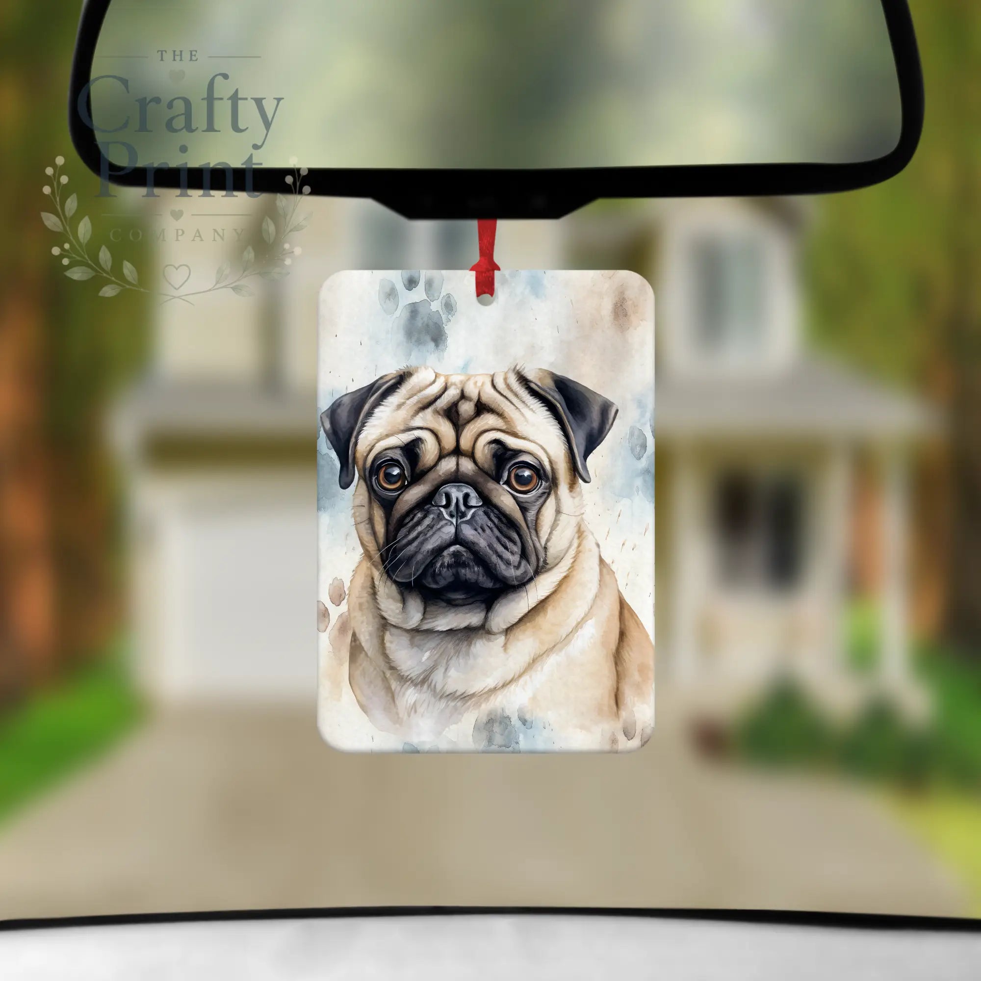 Pug Paw Print Car Air Freshener - Vehicle Fresheners