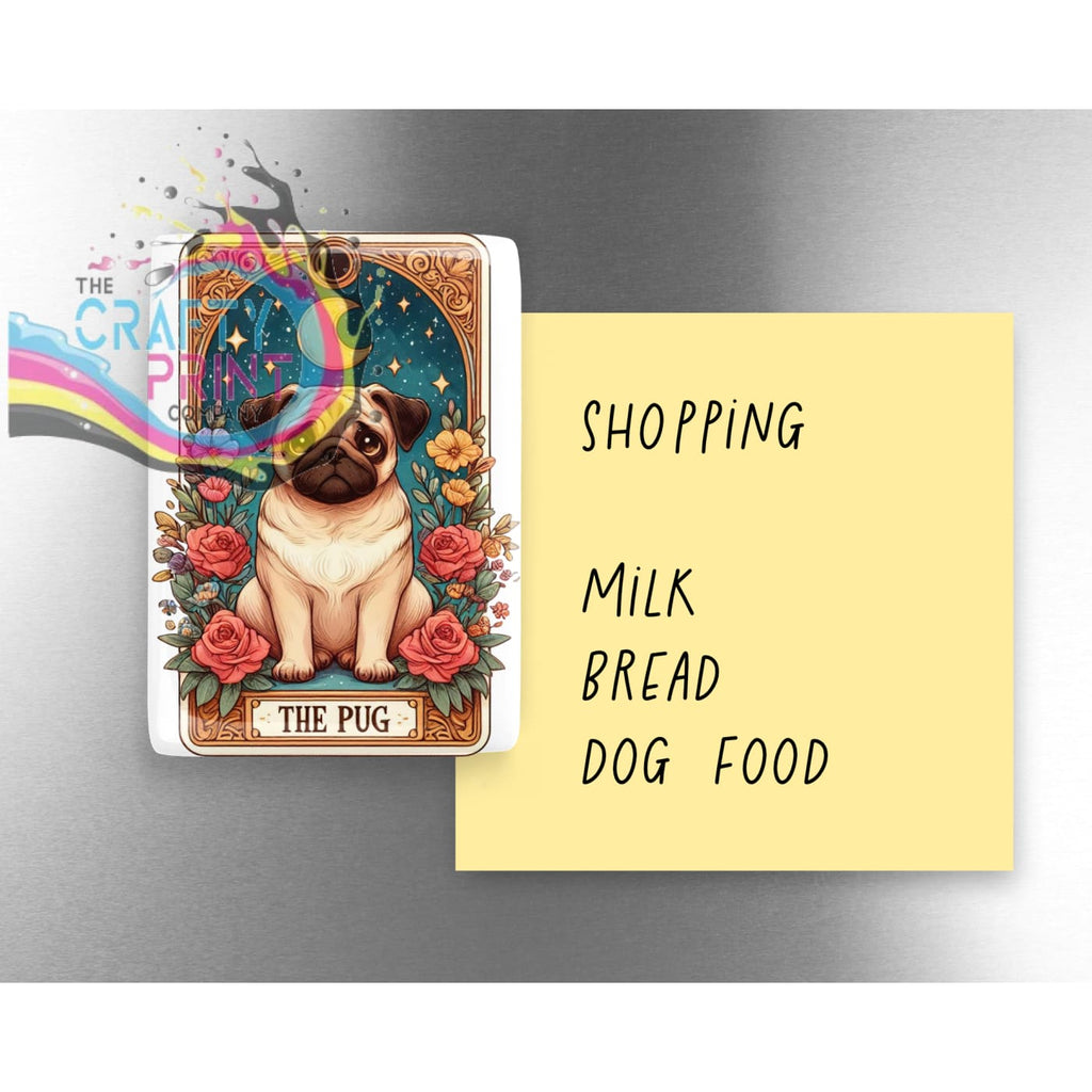 Pug Tarot Card Ceramic Fridge Magnet - Home & Garden >