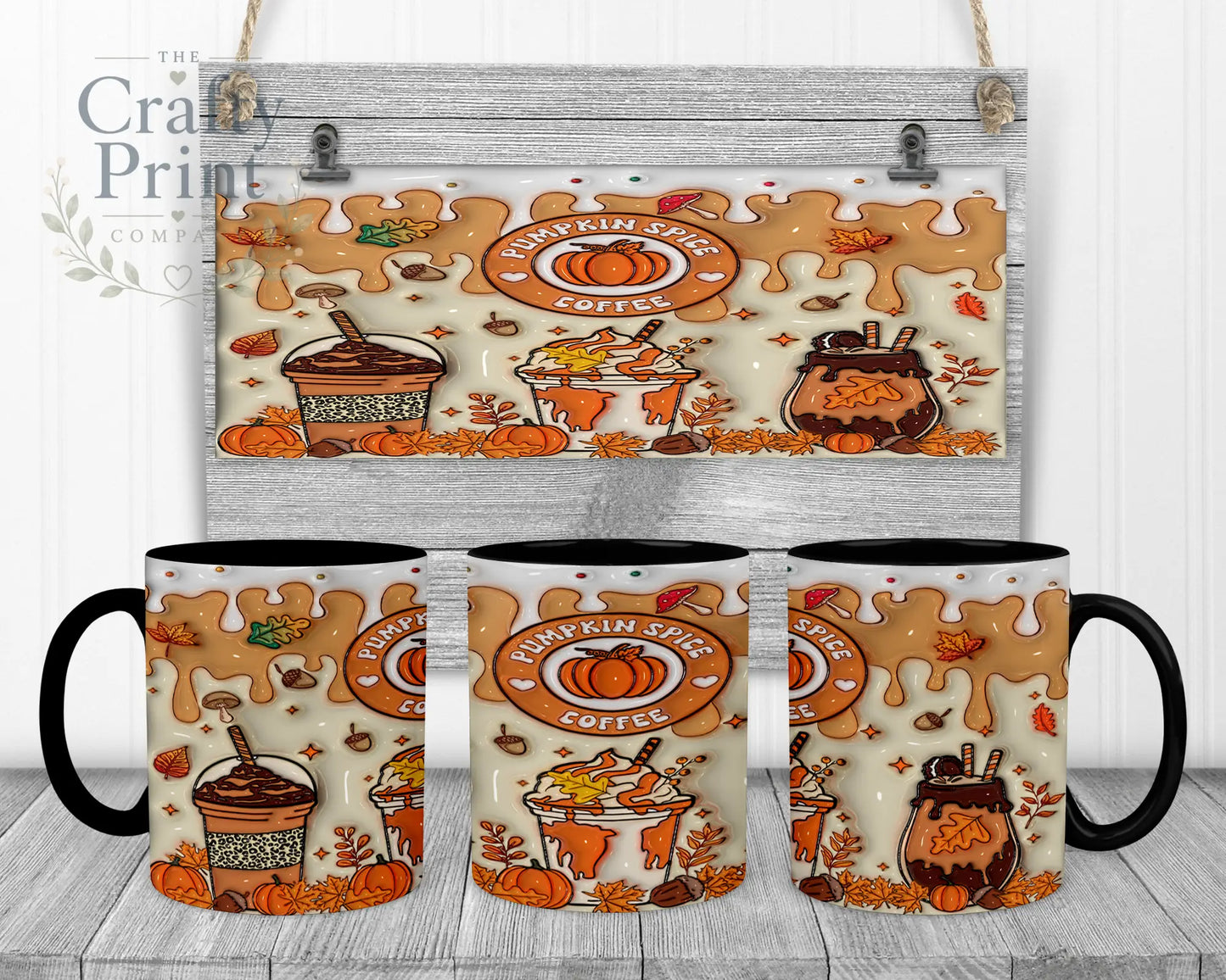 Pumpkin Spice Coffee Mug - 11oz Ceramic / Black Handle &