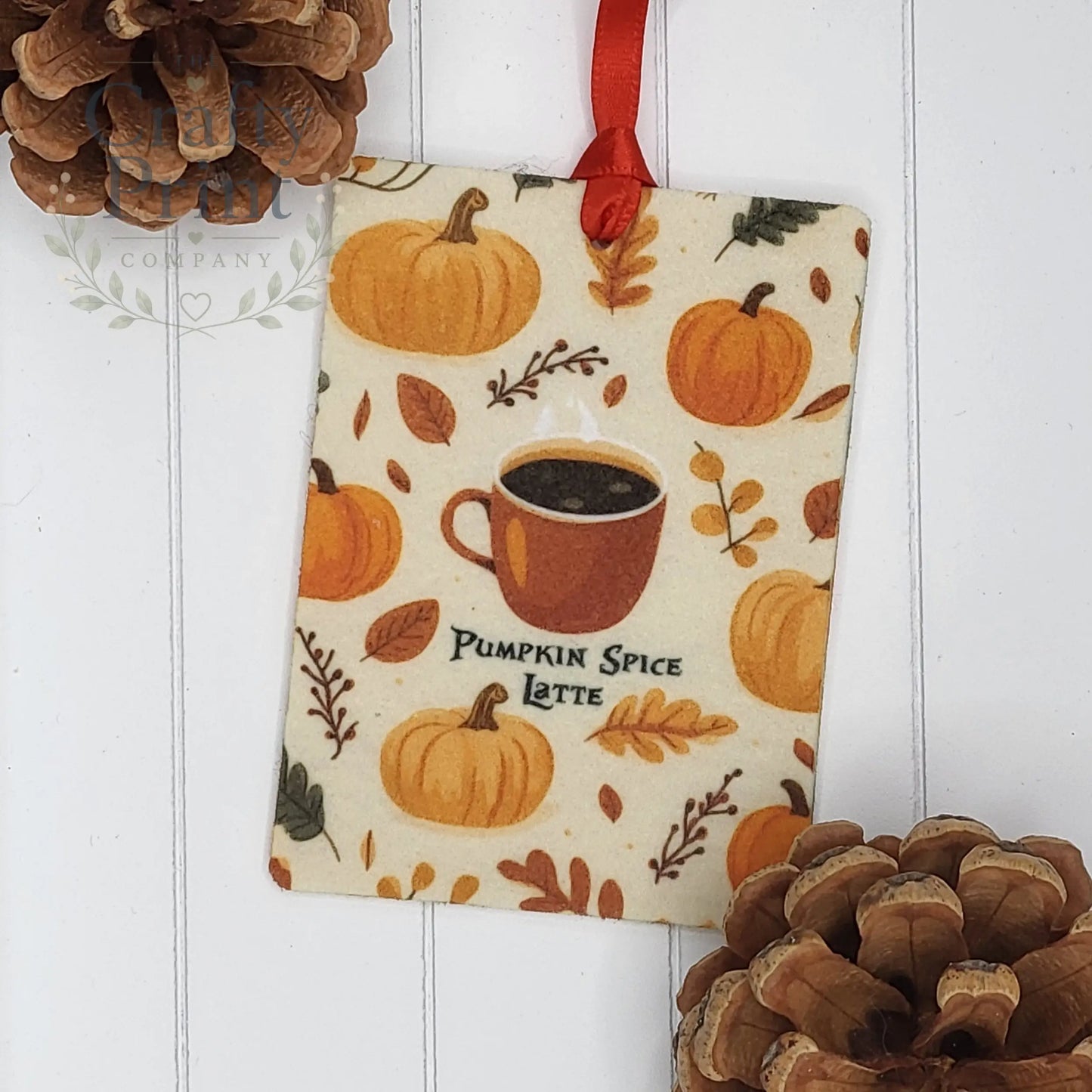Pumpkin Spice Latte Design Car Air Freshener - Vehicle