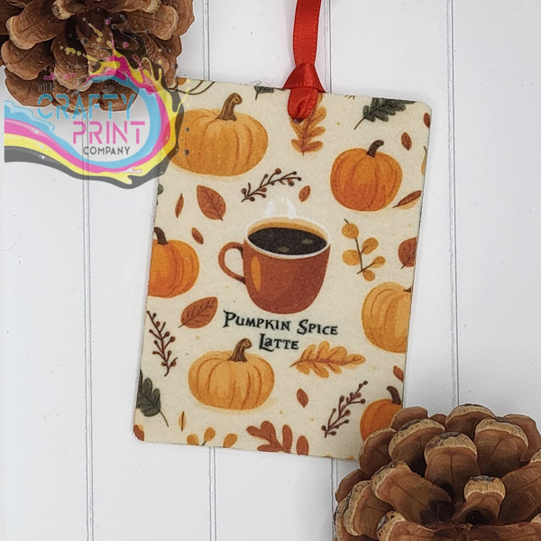 Pumpkin Spice Latte Design Car Air Freshener - Vehicle