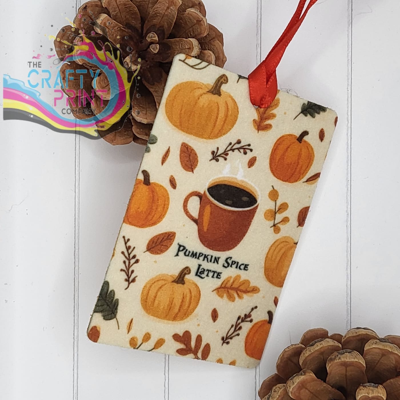Pumpkin Spice Latte Design Car Air Freshener - Vehicle