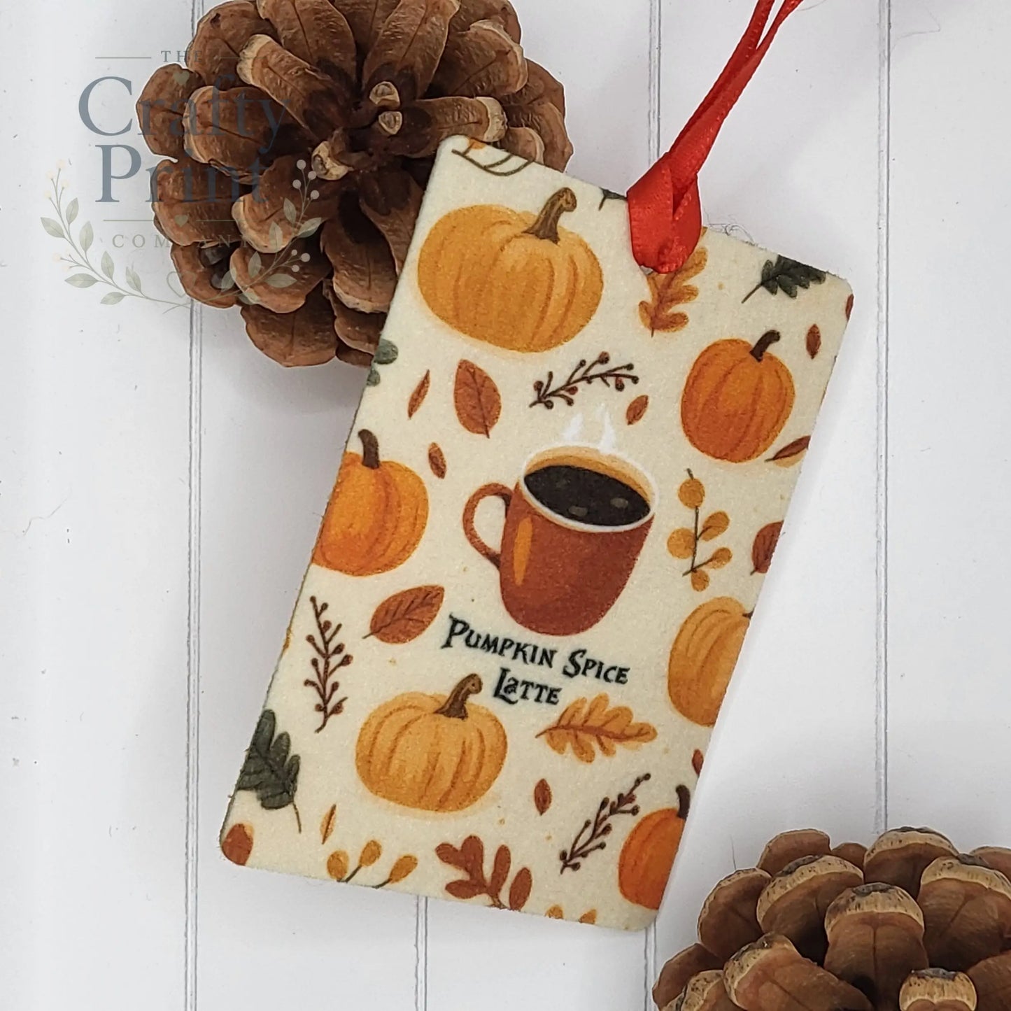 Pumpkin Spice Latte Design Car Air Freshener - Vehicle