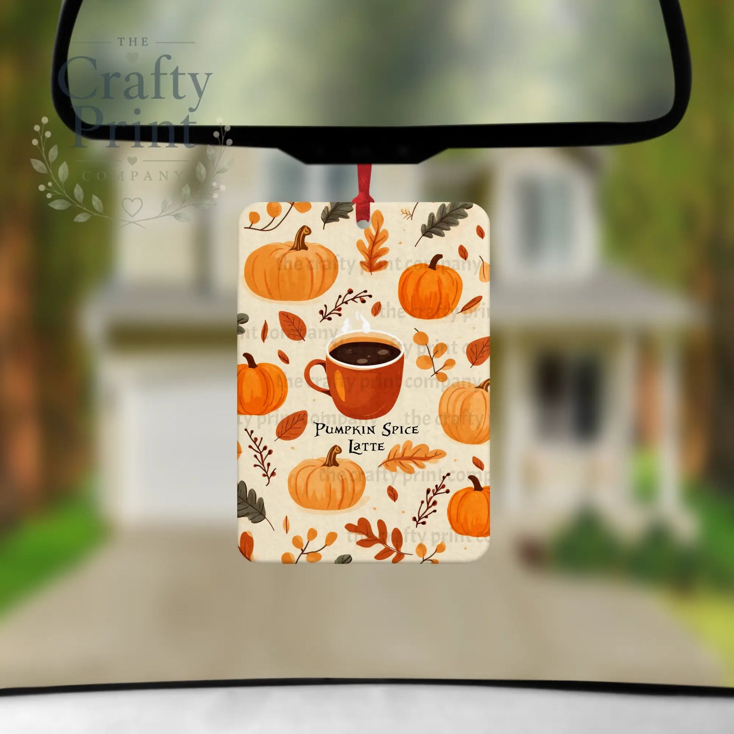 Pumpkin Spice Latte Design Car Air Freshener - Vehicle