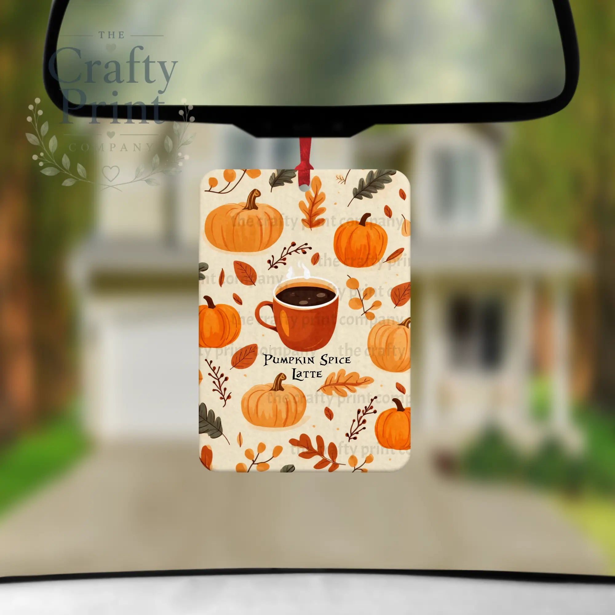 Pumpkin Spice Latte Design Car Air Freshener - Vehicle