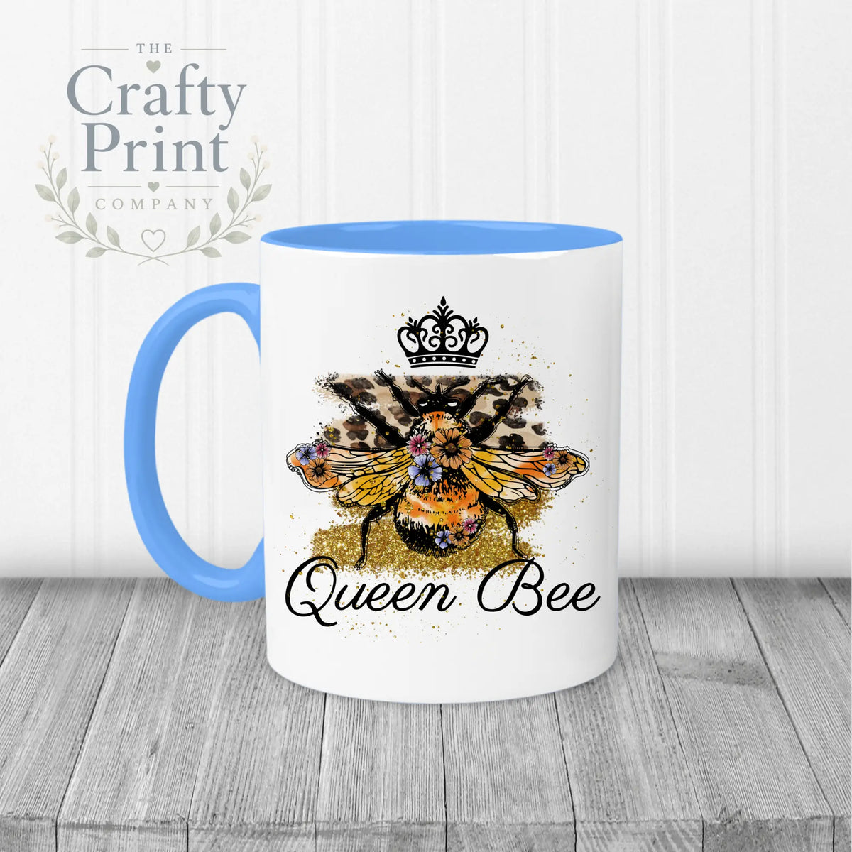 Queen Bee Mug - Blue Handle & Inner - Mugs