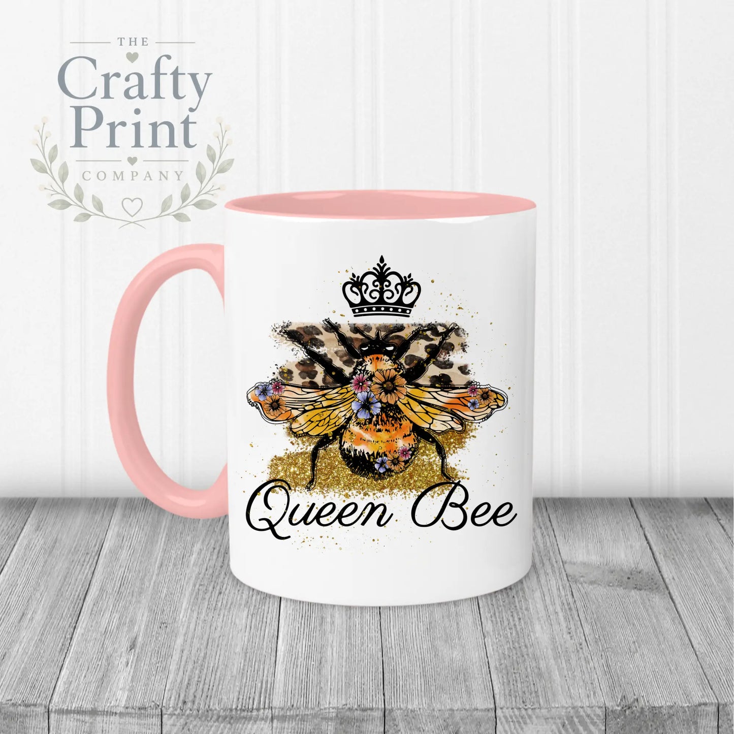 Queen Bee Mug - Pink Handle & Inner - Mugs