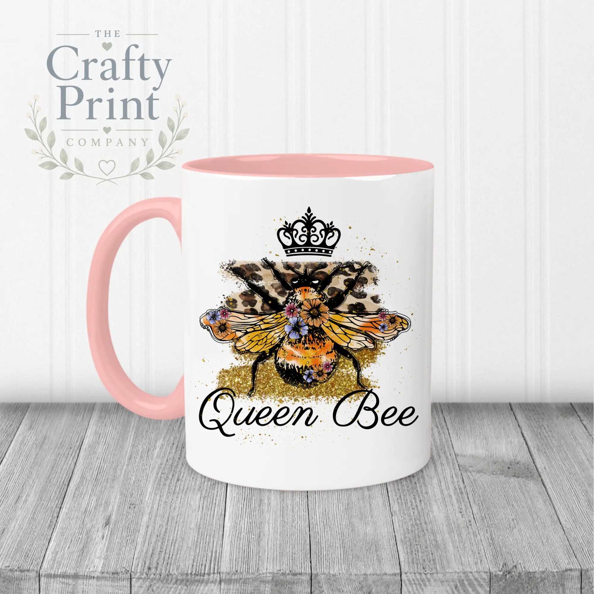 Queen Bee Mug - Pink Handle & Inner - Mugs