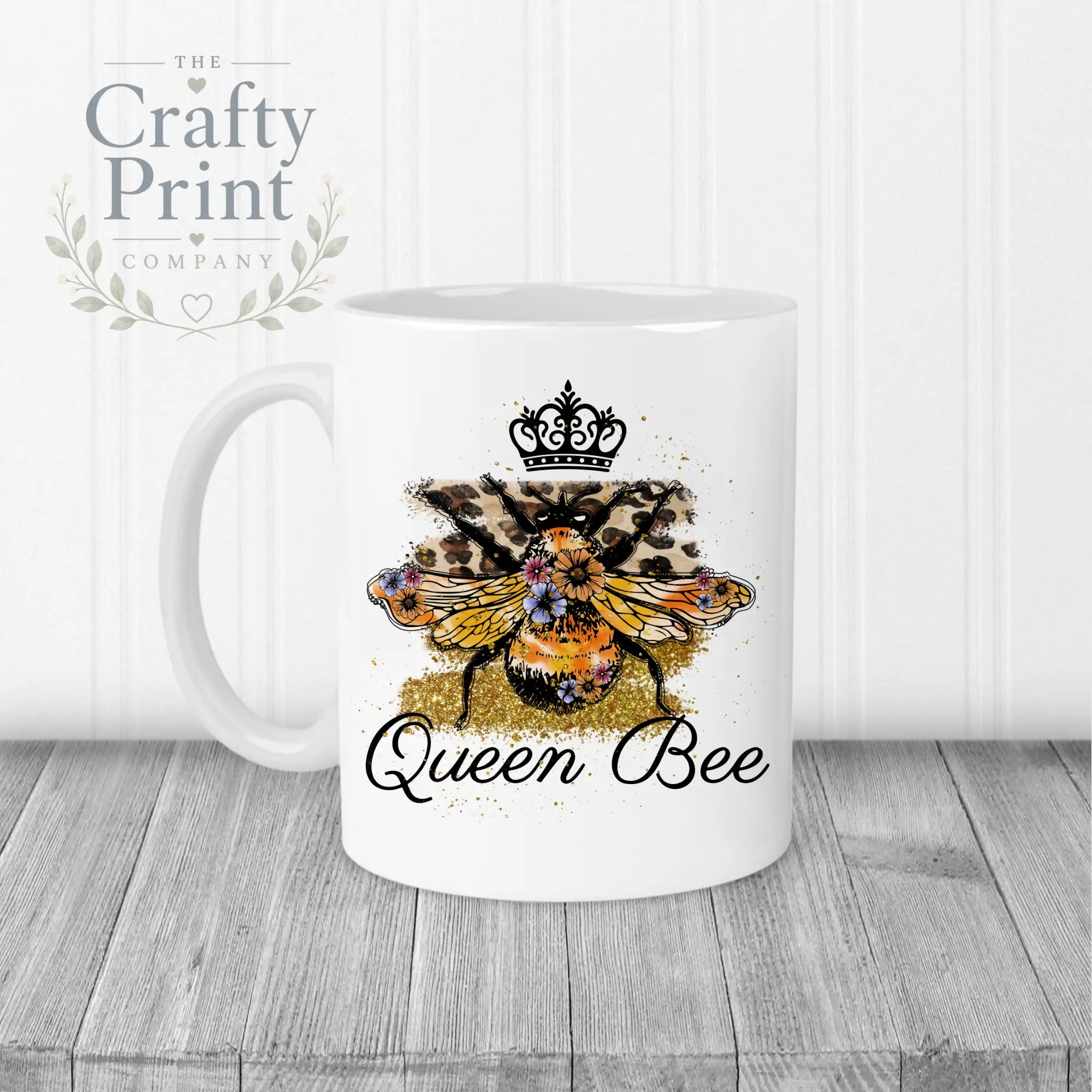 Queen Bee Mug - White Handle & Inner - Mugs