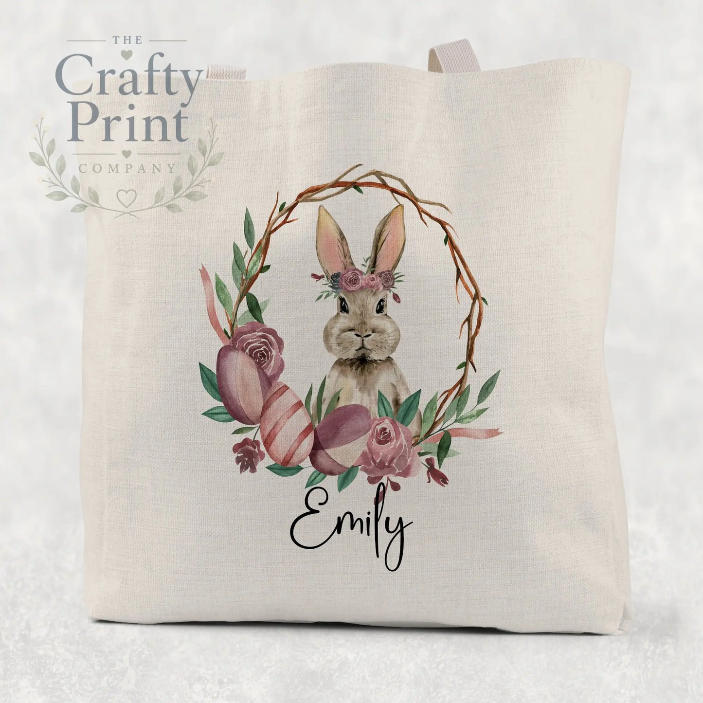 Rabbit Egg Flower Frame Tote / Goodie Bag Personalised