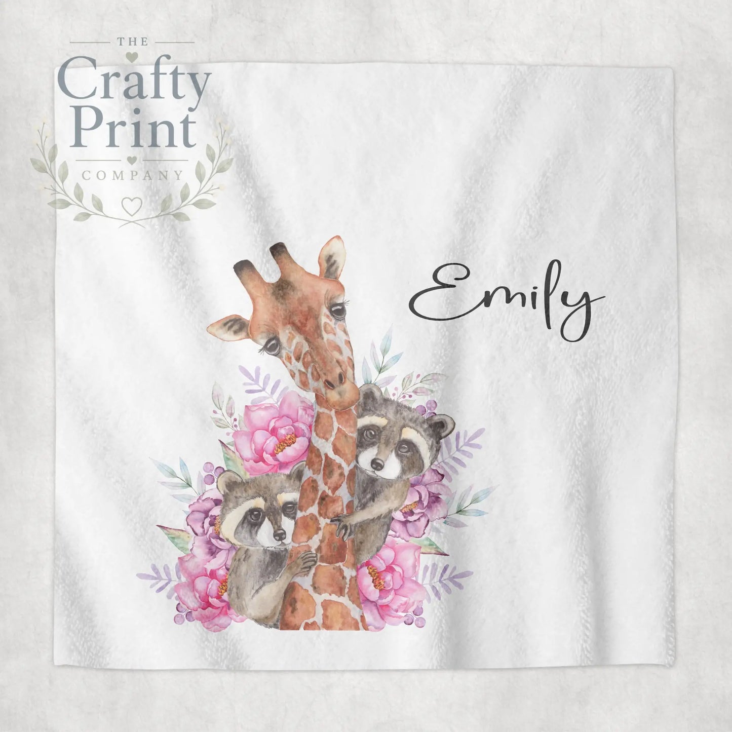 Racoon/Giraffe Personalised Face Cloth - Bath Towels &
