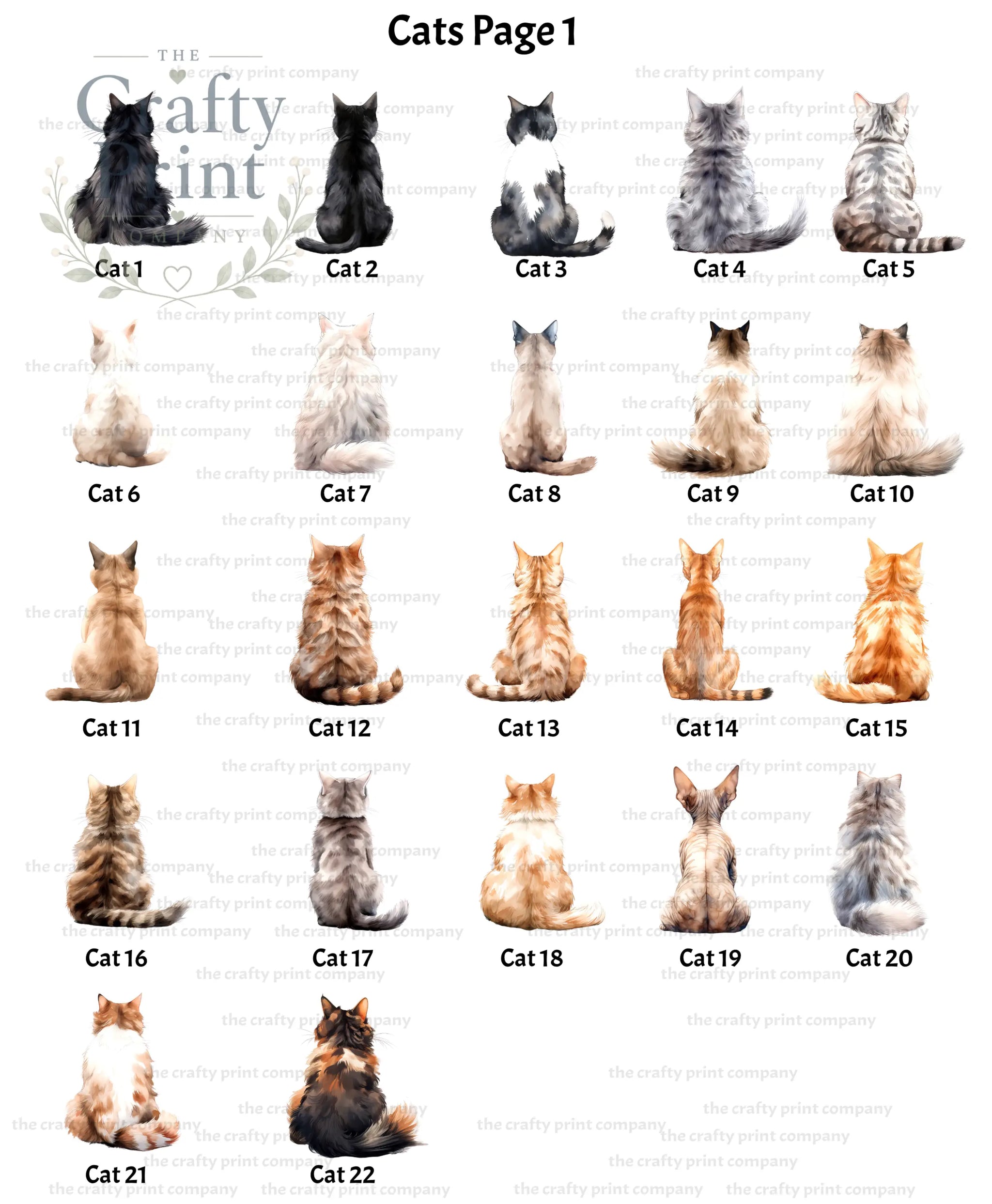 A rainbow bridge dog and cat memorial plant pot featuring 22 illustrated cats with unique fur patterns and colors