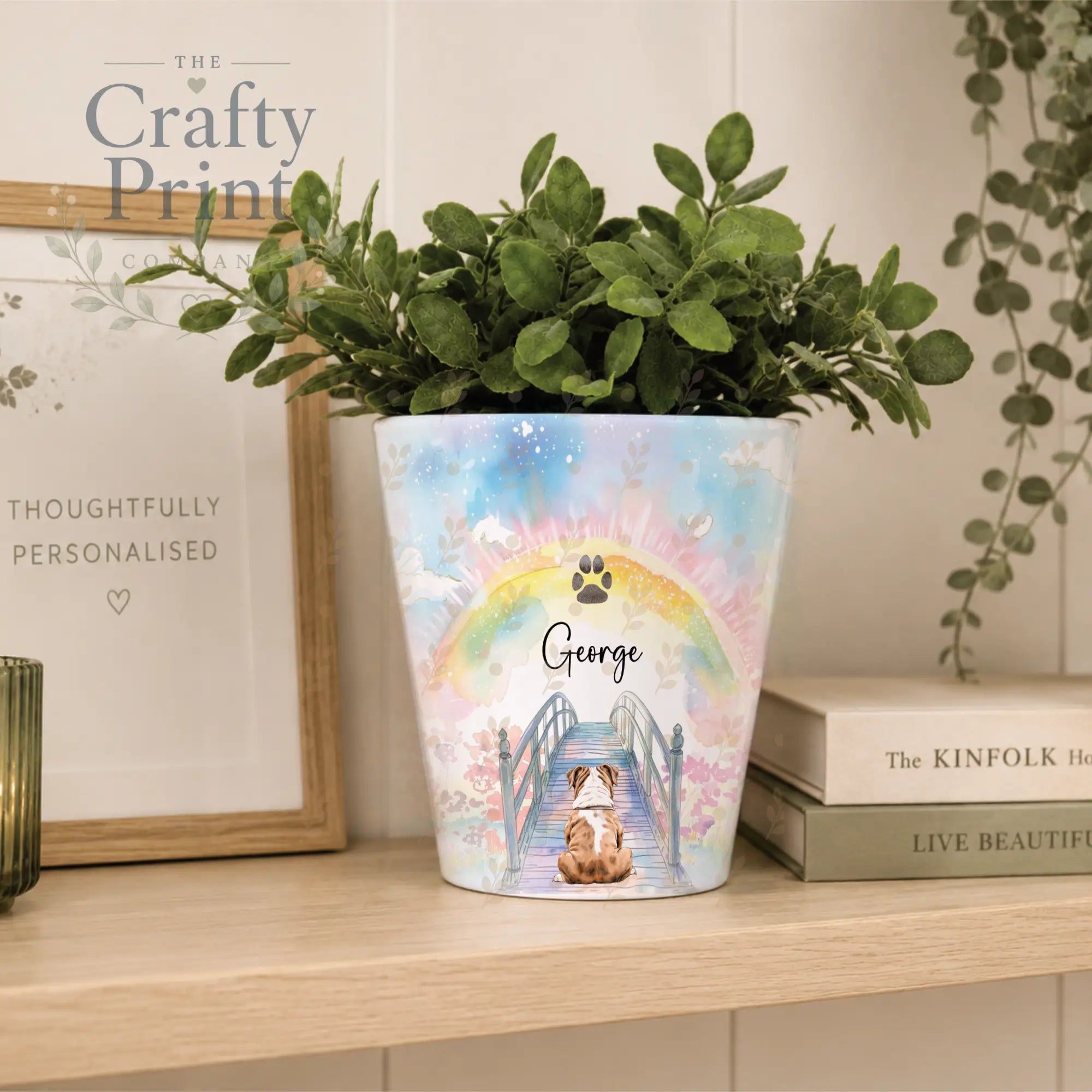 Rainbow Bridge Dog / Cat Memorial Plant Pot