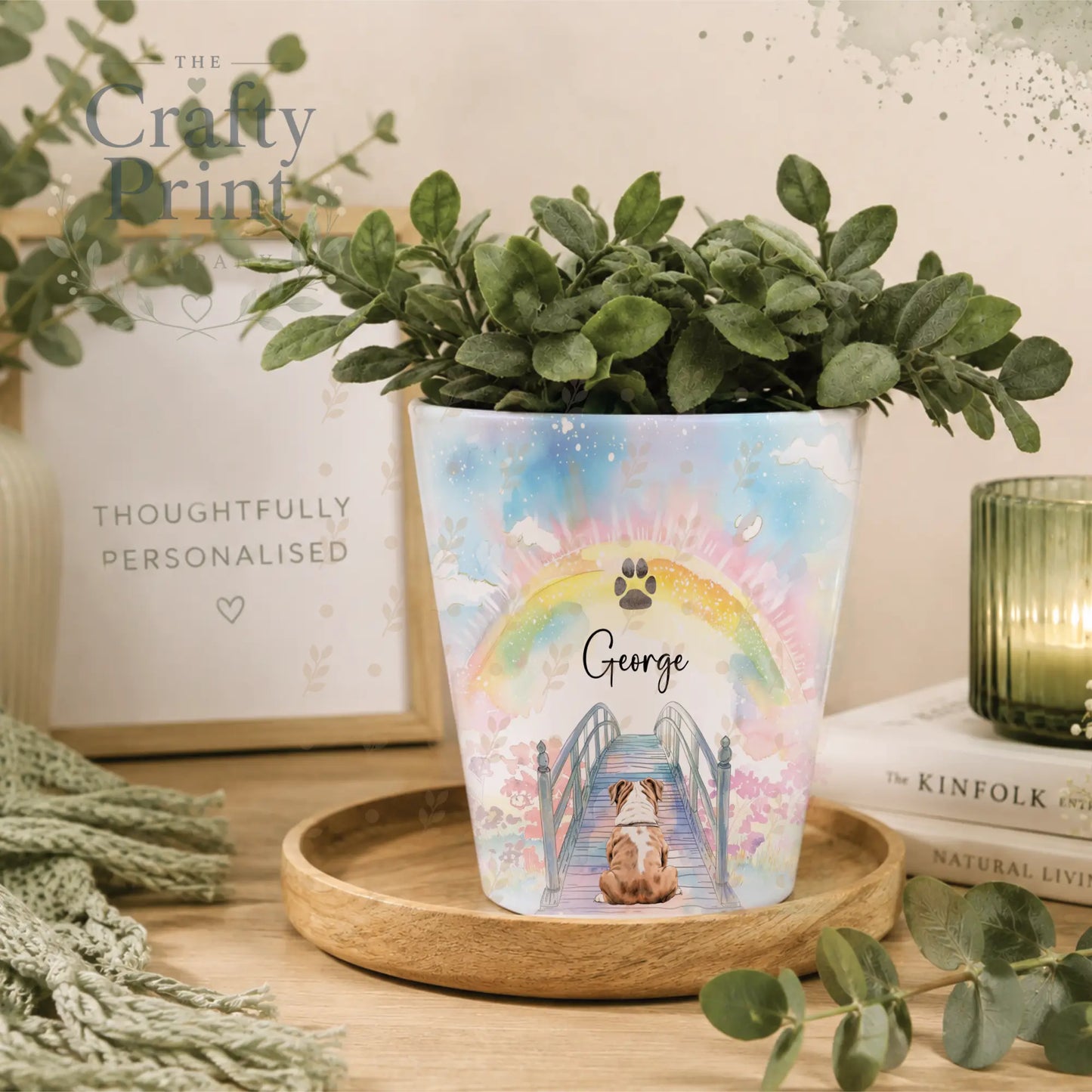 Rainbow Bridge Dog / Cat Memorial Plant Pot