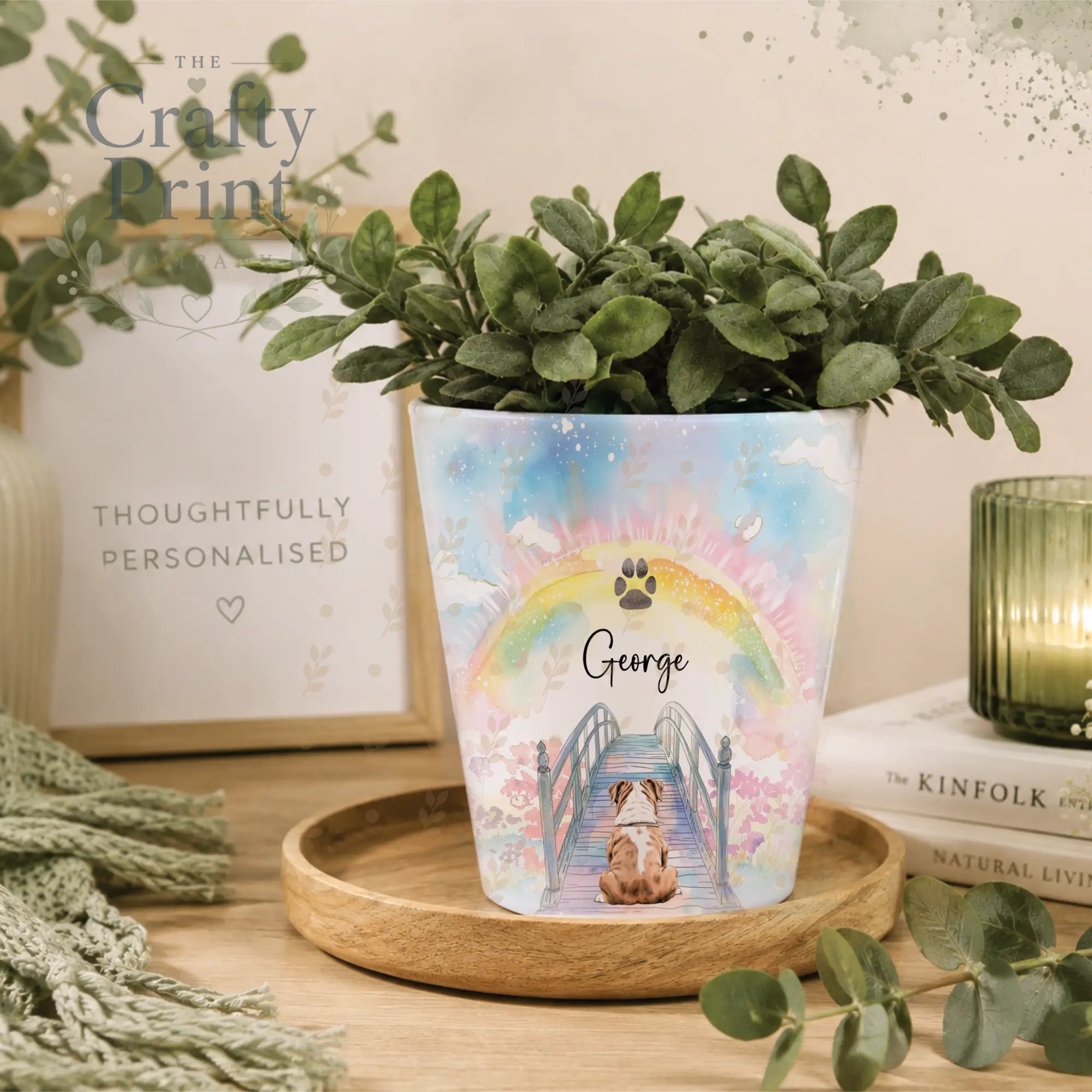 Rainbow Bridge Dog / Cat Memorial Plant Pot