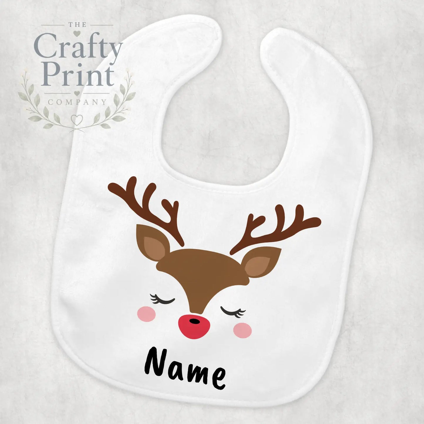 Reindeer Personalised Christmas Baby Bib - & Toddler