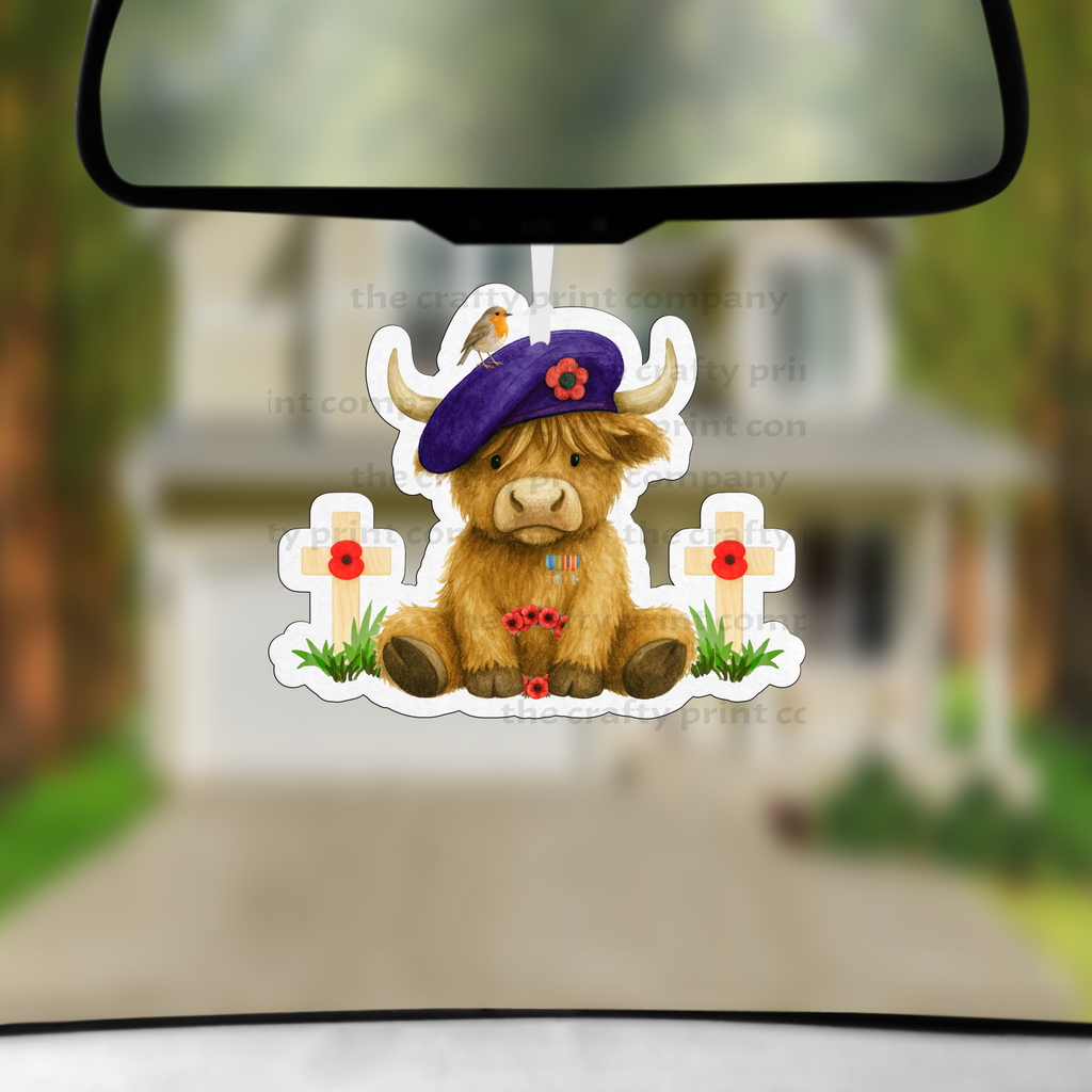 Highland Cow Remembrance Car Air Freshener