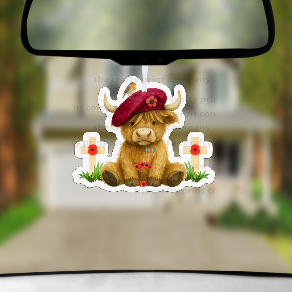 Highland Cow Remembrance Car Air Freshener