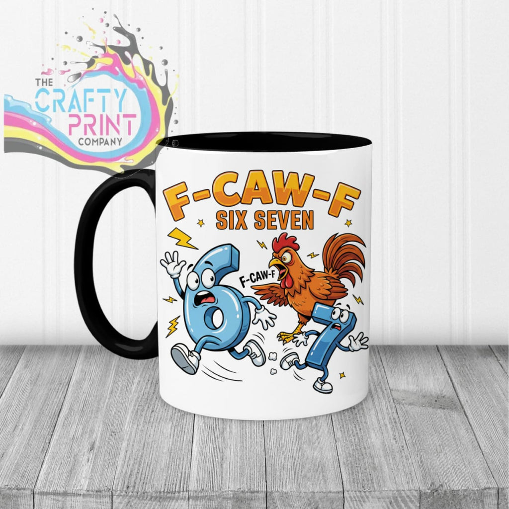 Rooster F-Caw-F Six Seven Mug - Black Handle & Inner - Mugs