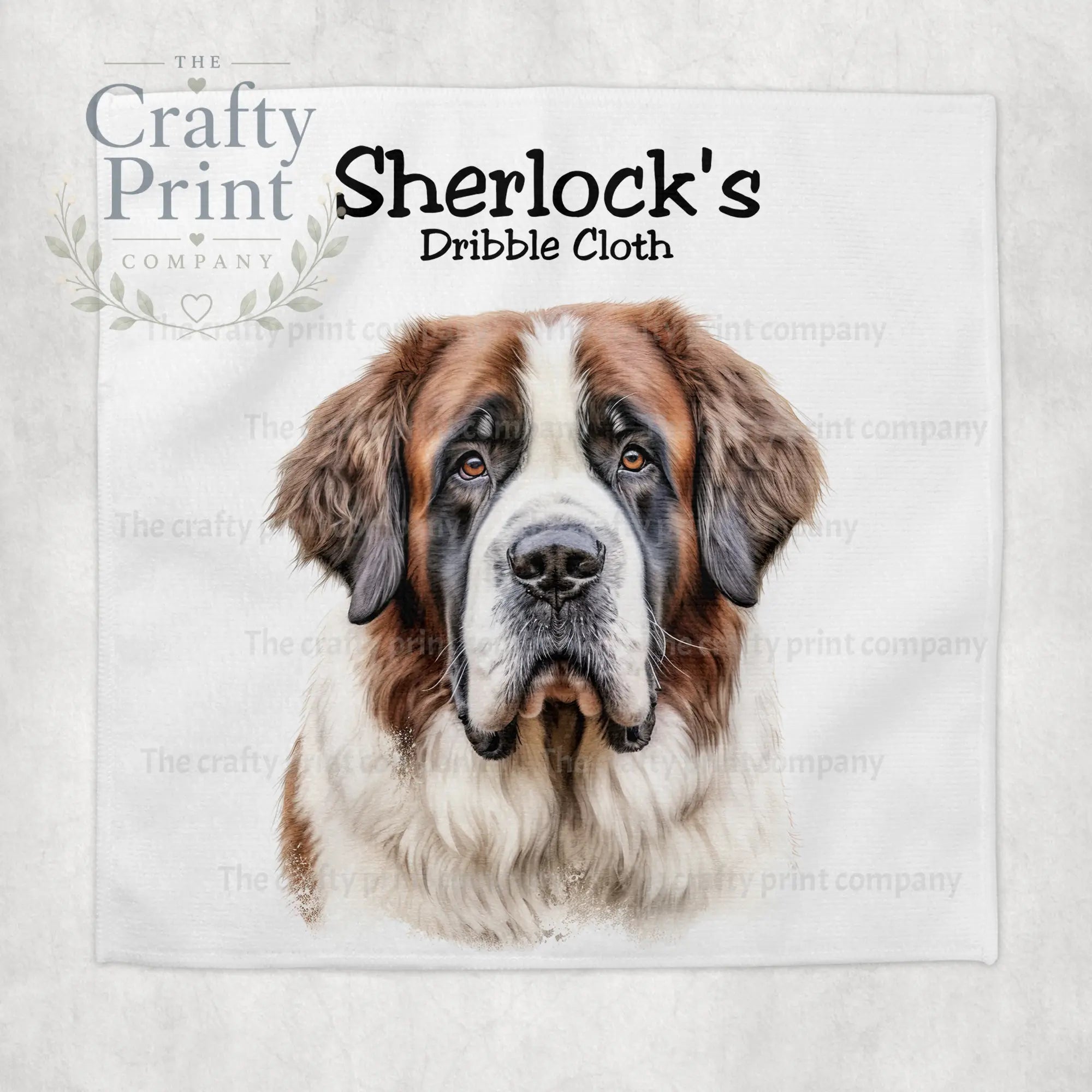 Saint Bernard Dog Personalised Dribble Slobber Cloth