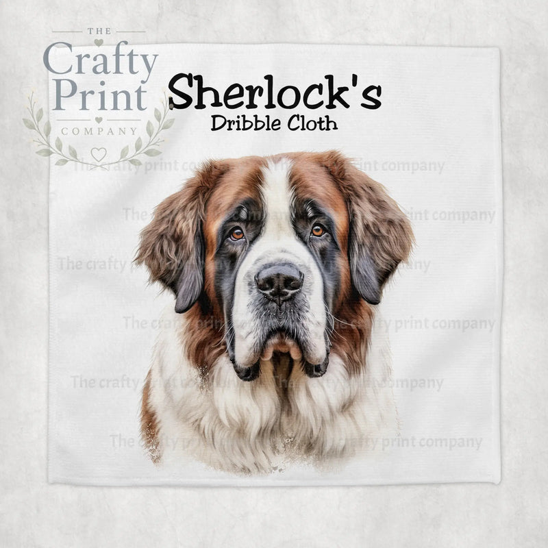 Saint Bernard Dog Personalised Dribble Slobber Cloth