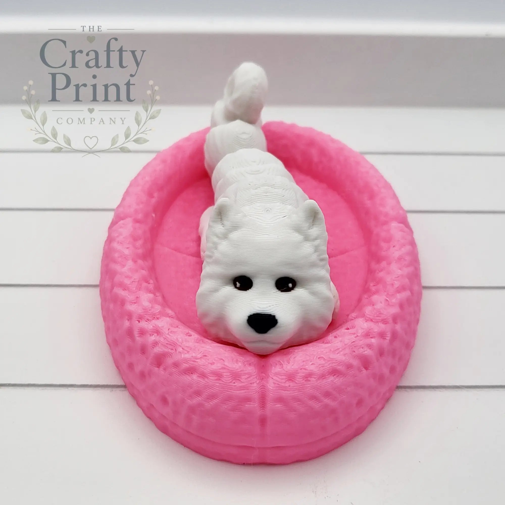 Samoyed Articulated Flexi Keyring - With Hole (to make