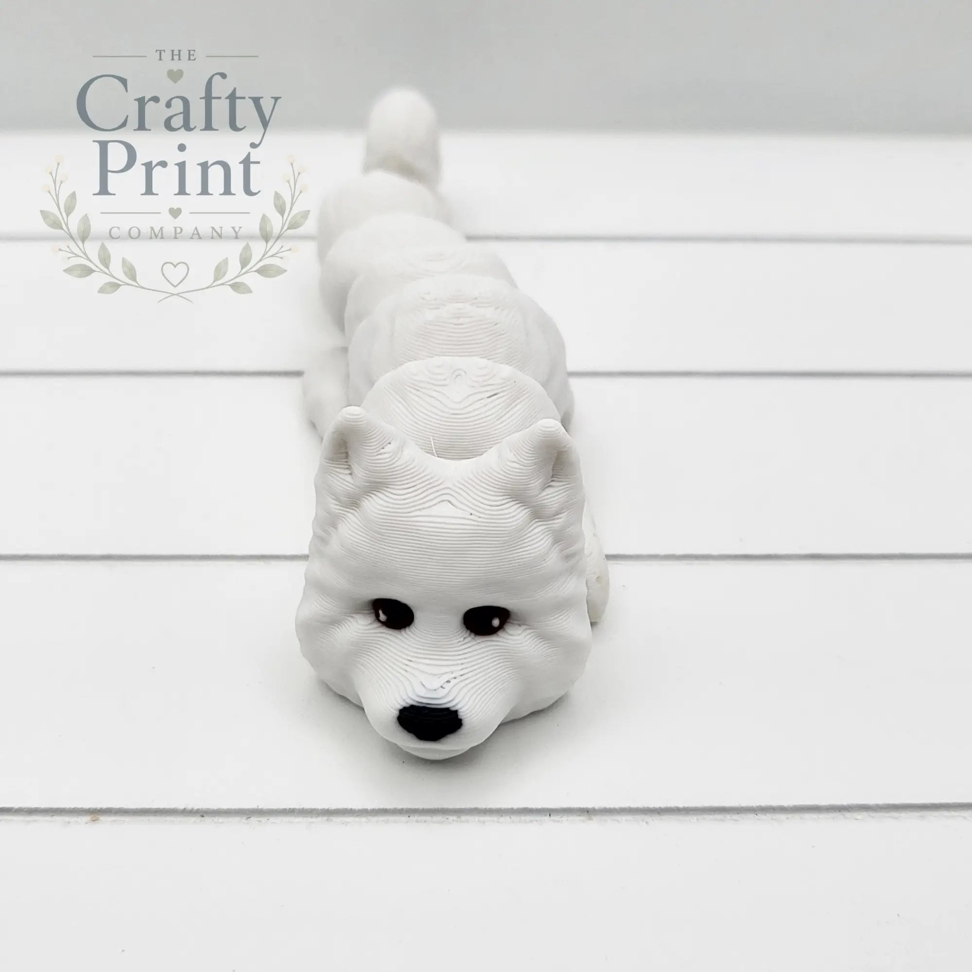 Samoyed Articulated Flexi Keyring - Without / NO Bed