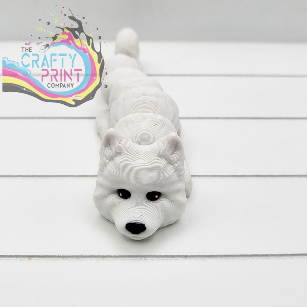 Samoyed Articulated Flexi Keyring - Without / NO Bed