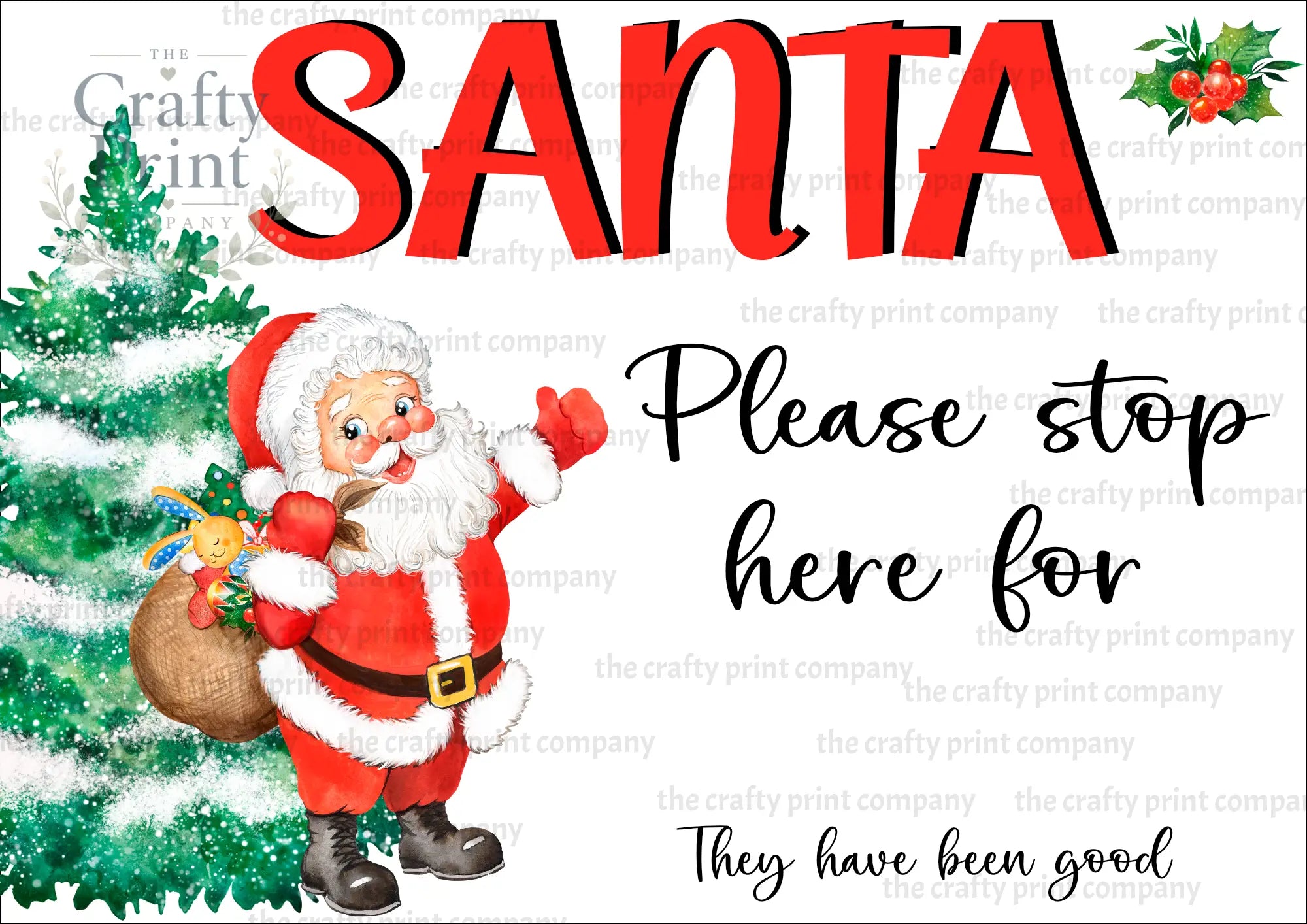 Santa Please Stop Here Digital Download - Artwork