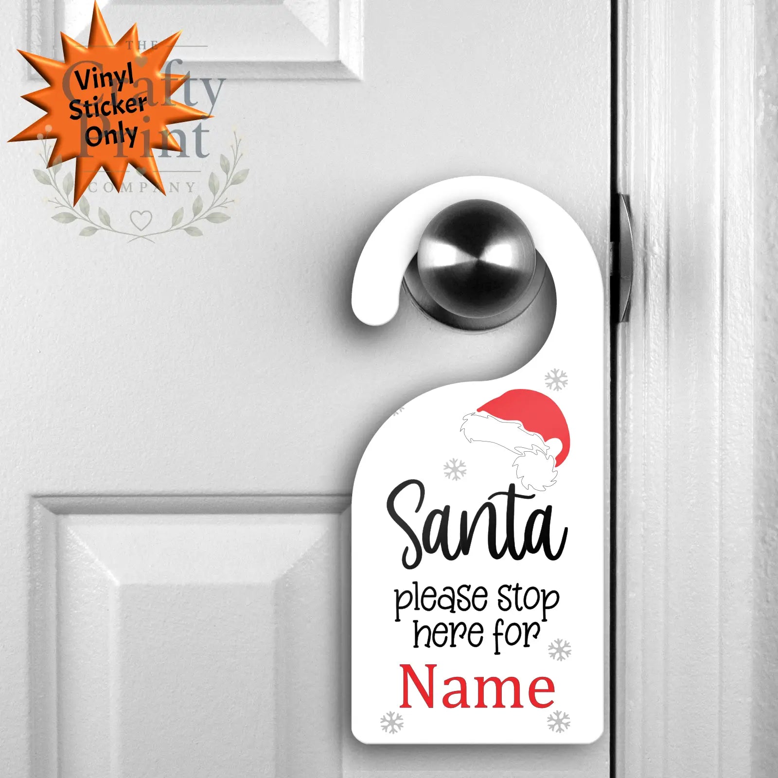 Santa please stop here for V2 Sticker door hanger