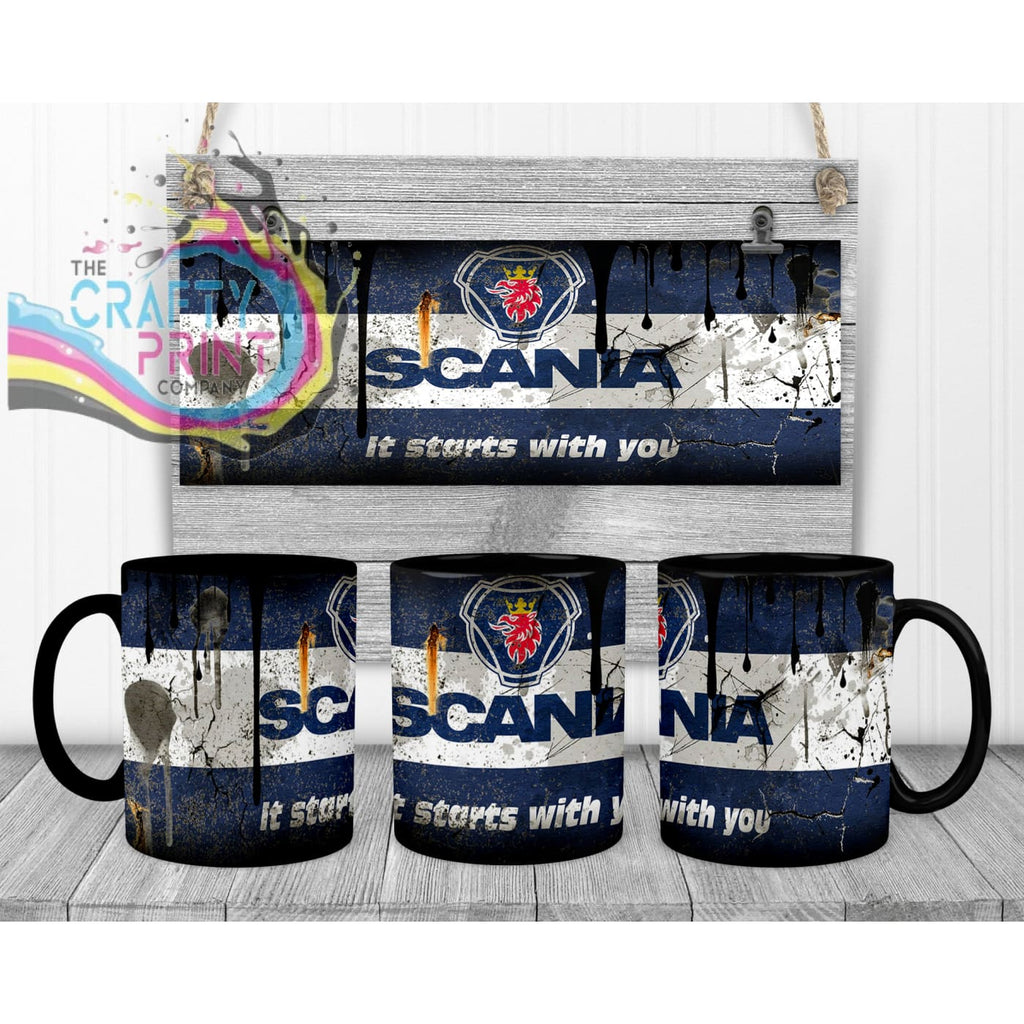 Scania Dirty Mug - Black Handle & Inner - Mugs