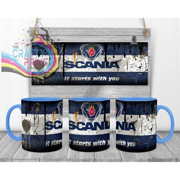Scania Dirty Mug - Blue Handle & Inner Mugs