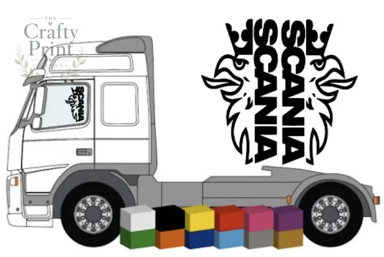 Scania (Griffin) with logo Truck Side Window Stickers x 2